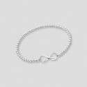 Srebrna zapestnica s kroglicami in simbolom neskončnosti