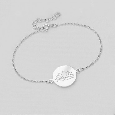 Srebrna zapestnica z lotusom