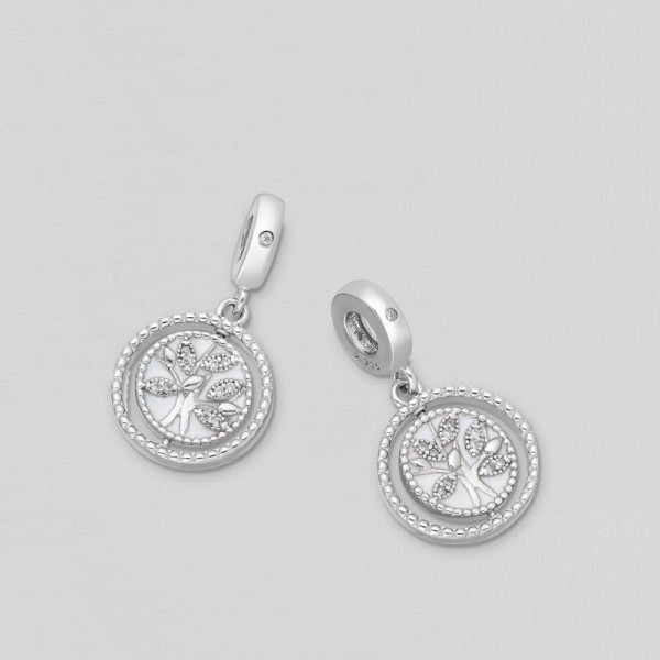 Srebrni obesek drevo življenja - Family is a circle of love