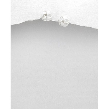 Srebrni uhani v obliki vozlja