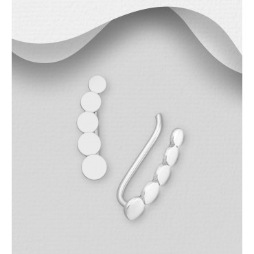 Manšetni srebrni uhani v obliki krogcev