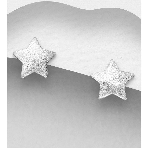 Srebrni uhani v obliki zvezdice - mat
