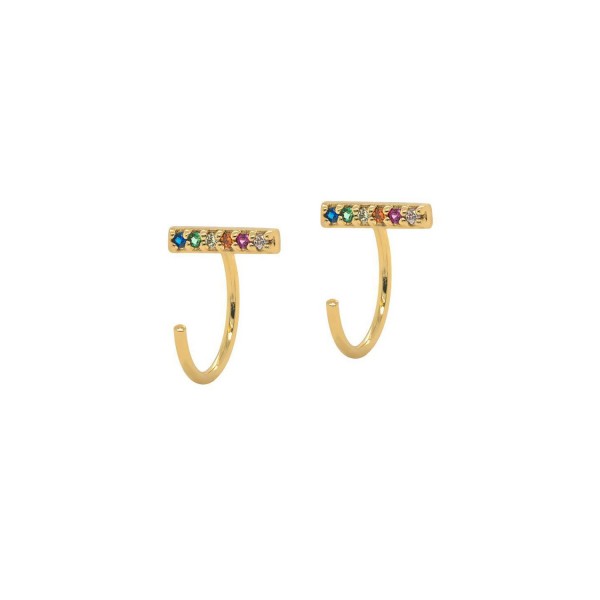 Majhni elegantni uhani z barvnimi cirkoniji